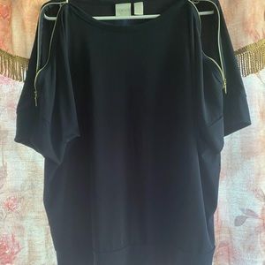 Chicos Size 3 Navy Blue Top